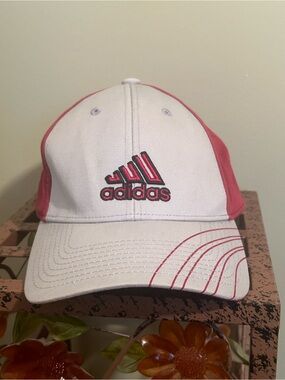 Adidas Vintage Y2K A-Flex Stretch Fit Hat Pink White